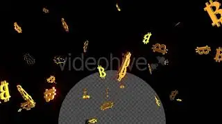 Falling Golden Bitcoins