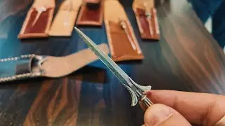 Делаю из кожи чехол для кинжала. Рабочий процесс ОТ и ДО. Работа с кожей.