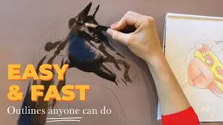 Accurate Outlines from ANY Reference Photo! Pet portrait Hack