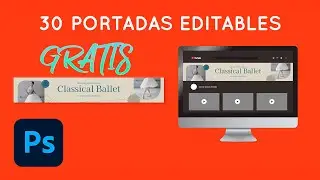 Portadas editables para canal de YouTube - Banners editables de Photoshop