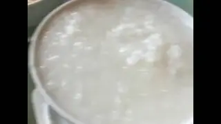 Plain congee + fried ghost