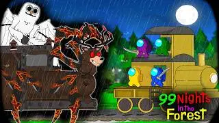Among Us vs 99 Night in the Forest Roblox in CHOO CHOO CHARLES || ANIMATION