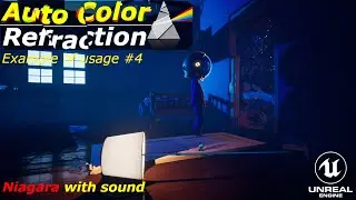 Object Auto colored partcle, with distortion or refraction in Unreal Engine 5