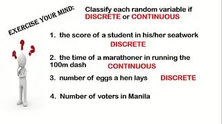 DISCRETE AND CONTINUOUS RANDOM VARIABLE   GRADE 11 Q3   STATISTICS & PROBABILITY