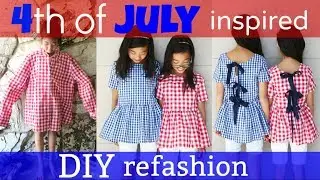 DIY | 4th of JULY INSPIRED SHIRT TO DRESS REFASHION: How to transform old clothes