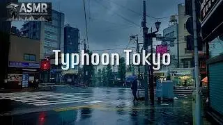 Typhoon Heavy Rain Walk in Tokyo getting completely soaked | Japan 4K HDR ASMR