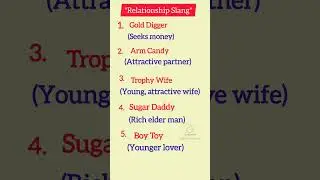 Relationship Slang Words Meanings #learnenglish #shorts