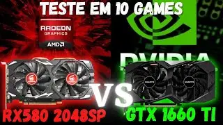 RX 580 VEINEDA 2048sp 8GB vs GTX 1660TI TESTES 10 GAMES