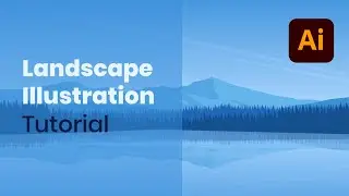 Nature Minimal Landscape Vector Illustration | Tutorial | Adobe illustrator CC2021