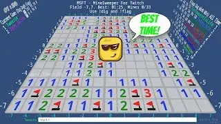 Record Time on 15x15 Minefield in 01:25 - MineSweeper For Twitch (MSFT) - Click Edition