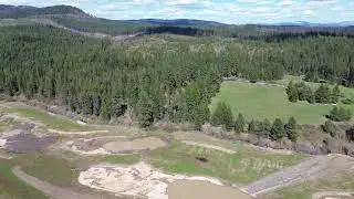 24-04-22 #2 No Fence Wetlands Drone Flight 180  Degree view of Mica Mountain Watershed without snow.