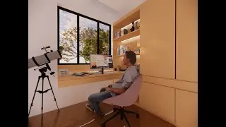 tutorial render lagi  meja dan lemari #sketchup #interiordesign #enscape #shortvideo#fypシ