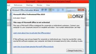 Fix Microsoft Office 2010 product activation failed