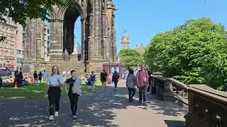 Downtown City Park Garden Princes Street Gardens Edinburgh Scotland | Relaxing 4K