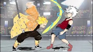 ZENITSU fights KILLUA part 2 ( animated-manga )