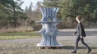Fluid Forms created using non-planar robotic 3D printing