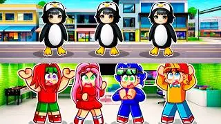 Construimos un BUNKER para ESCONDERNOS de GUGUGAGA PENGUIN en Roblox Brookhaven...