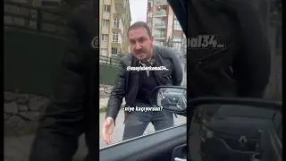 Aracın önünü kesti! Büzüğün yiyorsa aşağı in!!