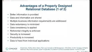IST140C: Module 1.5 - Advantages of a Properly Designed Relational Database