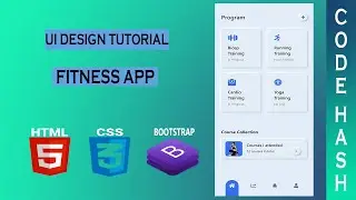 UI Design Tutorial - Fitness App UI | HTML CSS BOOTSTRAP