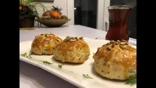 Yummy turkish DILL & FETA Cheese Pogaca! (Dereotlu Pogaca) - For school or work | TURKISH