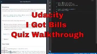 Udacity - I Got Bills Quiz Walkthrough - JavaScript