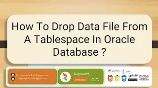 How to drop data file from a tablespace in oracle database ? 