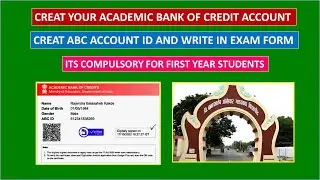 Dr. BAMU Academic Bank of Credit Account for First Year Students