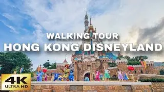 Hong Kong 🇭🇰|  Disneyland Full Walking Tour | 4K No Talking, Magical Ambient Experience 