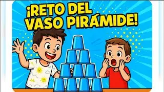 Reto de vasos en PIRÁMIDE | CHALLENGE 😱 Caos Total en el Final 🤣🤣 #challenge