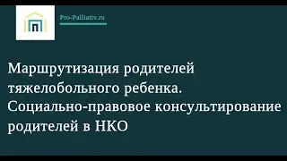 Маршрутизация родителей тяжелобольного ребенка. Cоциально-правовое консультирование родителей в НКО