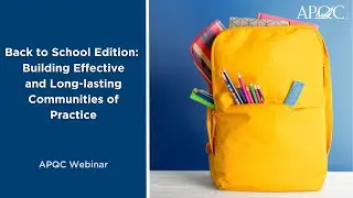 Back to School Edition: Building Effective and Long-lasting Communities of Practice