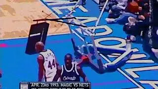 [Stylized] 21 year old Shaq BREAKS THE BACKBOARD on a vicious dunk (1993)
