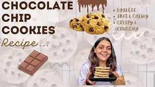 Eggless Chocolate Chip Cookies | Eggless Cookies Recipe | Bakery-Style Chocolate Chip Cookies 🍪