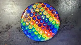Easy Double Rainbow Cell Dye - Floetrol Disc Dye Tutorial - #fluidart #discgolf