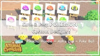 Cute & Easy Pokémon Custom Designs! | Poke Ball | Pro Design | Custom Clothes | ACNH [Speed Paint]