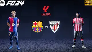 FC 24 - Barcelona Vs Athletic Club - Ft. Williams,Yamal | LaLiga 24/25 Full Match | 4K HDR