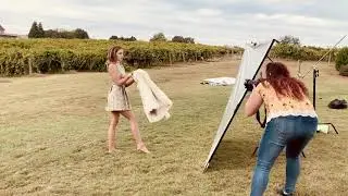 BTS - Behind the scenes fashion photo shoot at the Chateau Elan - Fur coat collection