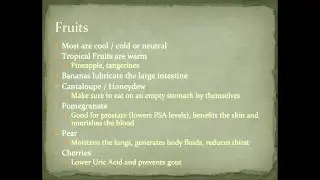 Chinese Medicine Nutrition: Fruits and Their General Qualities