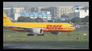 DHL Aircraft Boeing 777 Beautiful landing at Delhi Airport