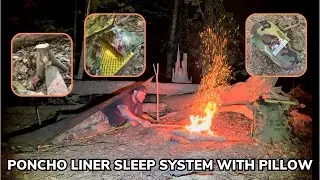 Solo Overnight Testing the Ultimate Poncho Liner Sleep System in the Woods.