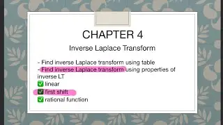 LAPLACE TRANSFORM: Inverse Laplace transform using first shift property