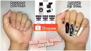 Doing My Nails using Acrylic *FIRST TIME*