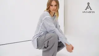 ANRABESS New Women's Oversized Sweatshirt Crew Neck  Casual Slit Sloucthy Top Fall Clothes