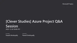Part-2 | Realtime Azure Project Q&A Session 20231202