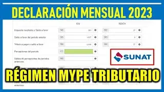 Declaración mensual SUNAT 2023 Régimen Mype Tributario ¿Cómo declarar mi impuesto mensual?