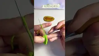 Crochet kẹp tóc mầm lá p3 #crochet #crochethairclip #hairclip #keptoc