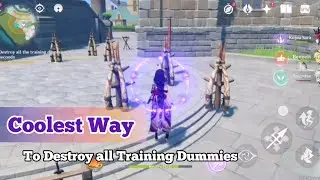 Coolest way to destroy all training dummies| Genshin Impact