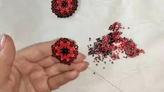 Seed bead earrings. Mandala earrings. Dangle bead earrings. Huichol earrings. Pattern earrings.