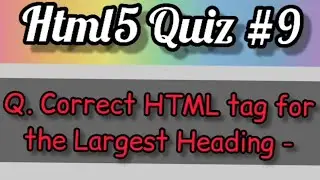 HTML5 Question || HTML5 Question for Any Exam || HTML5 Interview Question 